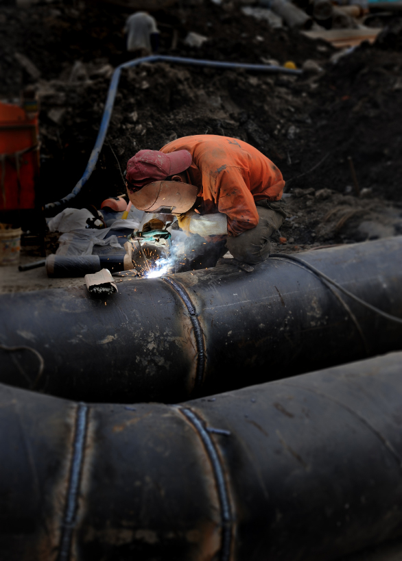 Welding pipeline